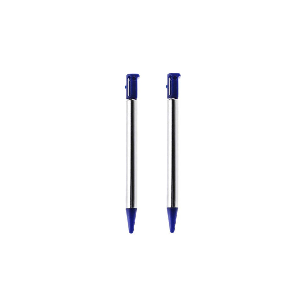 for Nintendo 3DS - 2x Blue Metallic Retractable Extendable Stylus Pens | FPC