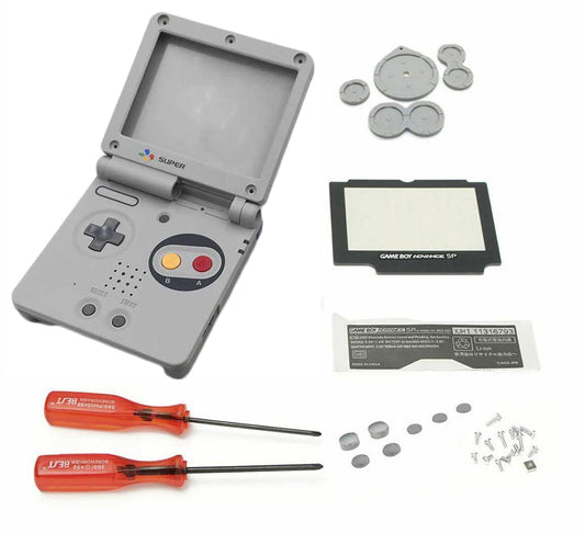 for Gameboy Advance SP - Retro SNES Housing Shell & Screen Buttons Screws | FPC
