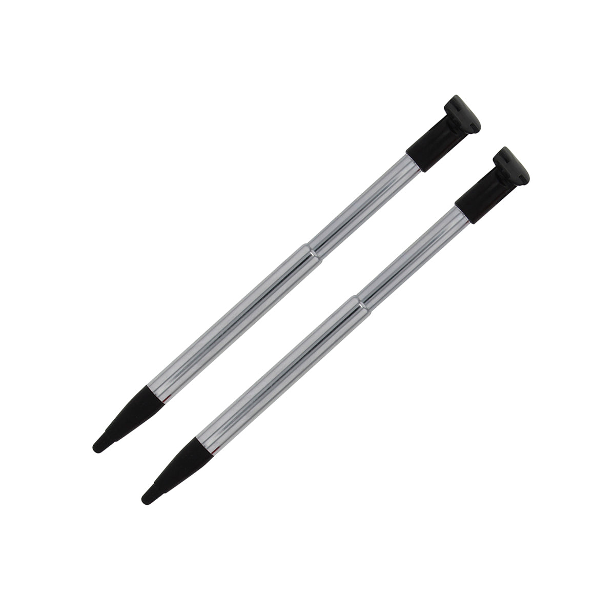 for Nintendo NEW 2DS XL - 2 Black Metal Retractable Extendable Stylus Pens FPC