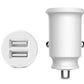 White 2.1A Dual Twin 2 Port USB 12v Universal Car Socket Lighter Charger Adapter