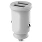 White 2.1A Dual Twin 2 Port USB 12v Universal Car Socket Lighter Charger Adapter