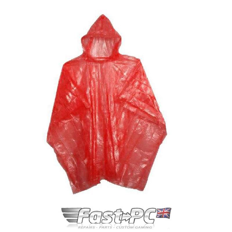 Kids Children Size Coloured Waterproof Hooded Rain Poncho Mac Coat Theme Parks