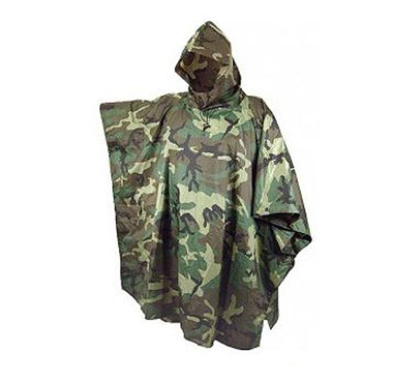 Premium Camo Kids EVA Reusable Waterproof Hooded Rain Poncho Mac Coat Theme Park