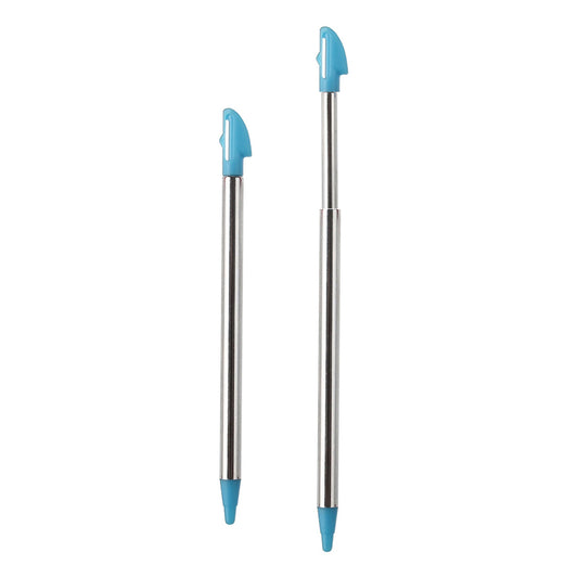 for Nintendo 3DS XL - 2 Light Blue Metal Retractable Extendable Stylus Pens
