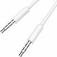 1m PRO White 4 Pole 3.5mm Jack Male to Male Stereo Audio AUX Cable | FPC