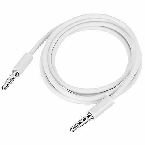 1m PRO White 4 Pole 3.5mm Jack Male to Male Stereo Audio AUX Cable | FPC