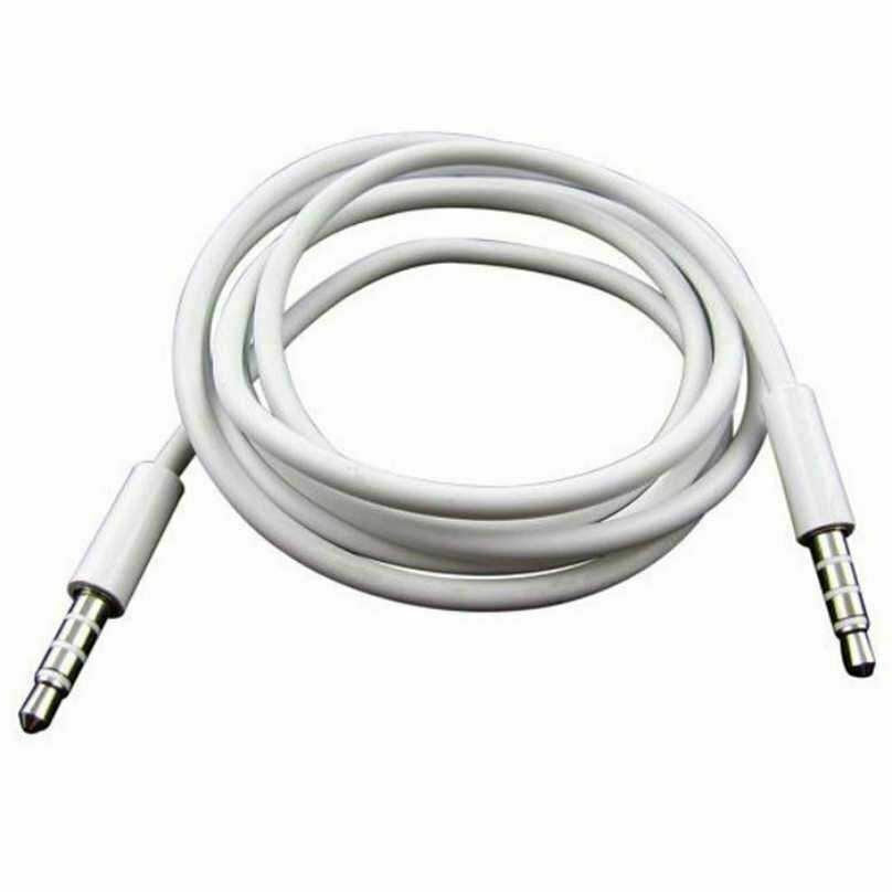 1m PRO White 4 Pole 3.5mm Jack Male to Male Stereo Audio AUX Cable | FPC