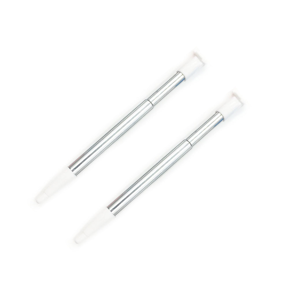 for Nintendo NEW 2DS XL - 2x White Metal Retractable Extendable Stylus Pens |FPC