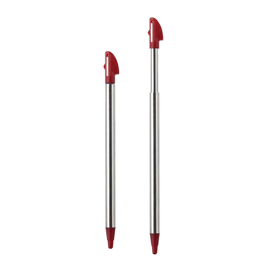 for Nintendo 3DS XL - 2 Red Metal Retractable Extendable Stylus Pens | FPC