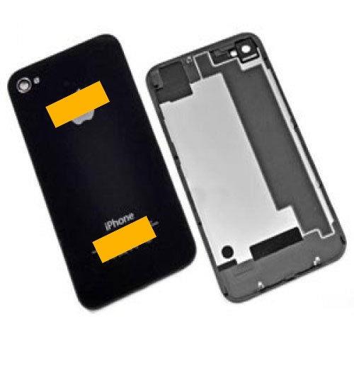 for iPhone 4 - Black Glass Back Rear Housing Cover Replacement | FPC