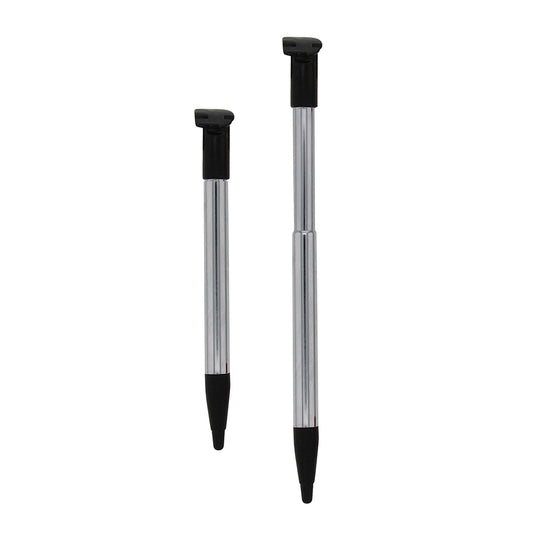 for Nintendo NEW 2DS XL - 2 Black Metal Retractable Extendable Stylus Pens FPC