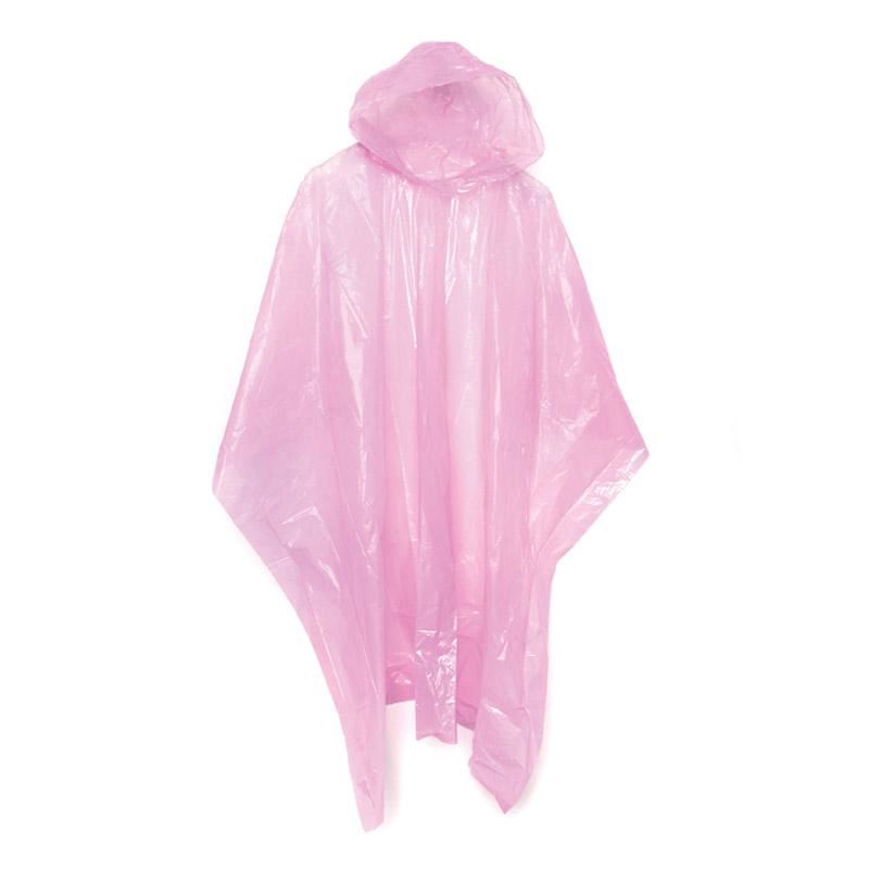 4x Kids Pink Disposable Waterproof Rain Poncho Mac Coat Theme Parks Festivals