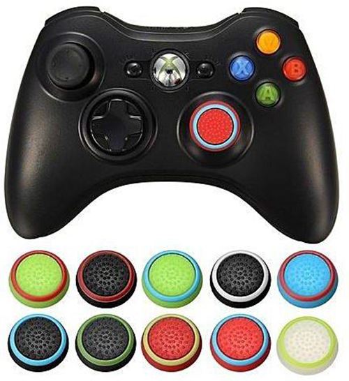 for PS5 / Xbox Series X - 2x Striped Silicone Thumb Stick Grip Cover | FPC