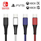 for PS5 / Xbox Series X / Switch - Coloured USB TYPE C Power Cable Lead USB-C