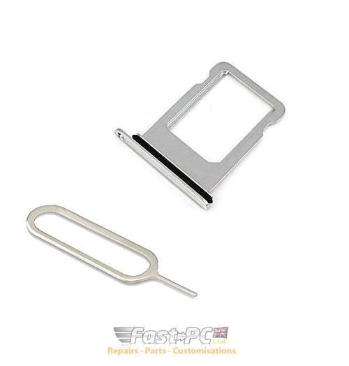 for Apple iPhone X - Silver / White OEM Replacement Sim Tray with Seal | FPC
