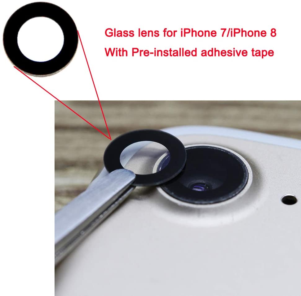 Black Camera Lens Glass OEM Replacement for iPhone 8 & iPhone 7 | FPC