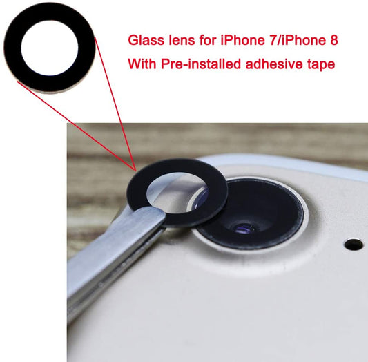 Black Camera Lens Glass OEM Replacement for iPhone 8 & iPhone 7 | FPC