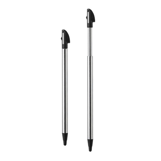 for Nintendo 3DS XL - 2 Black Metal Retractable Extendable Stylus Touch Pens