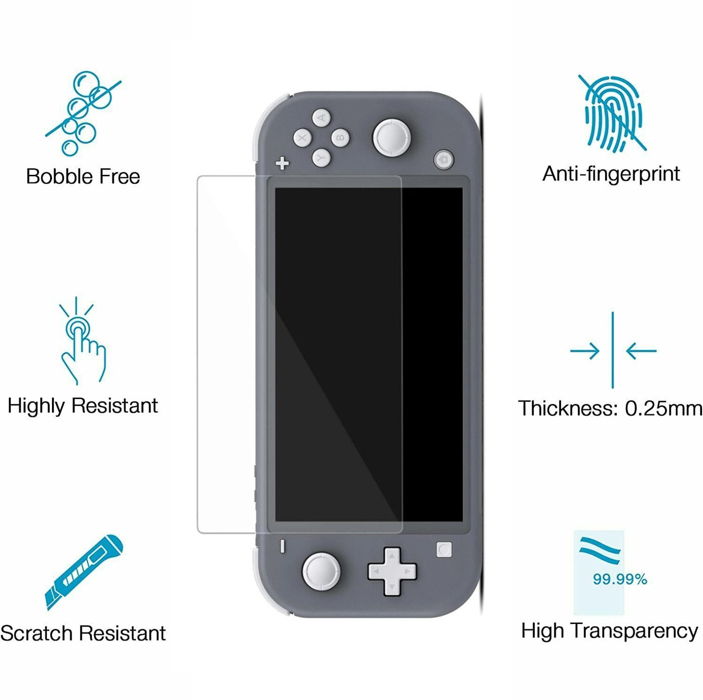 for Nintendo Switch Lite - Tempered Glass Screen Protector Cover 9H | FPC