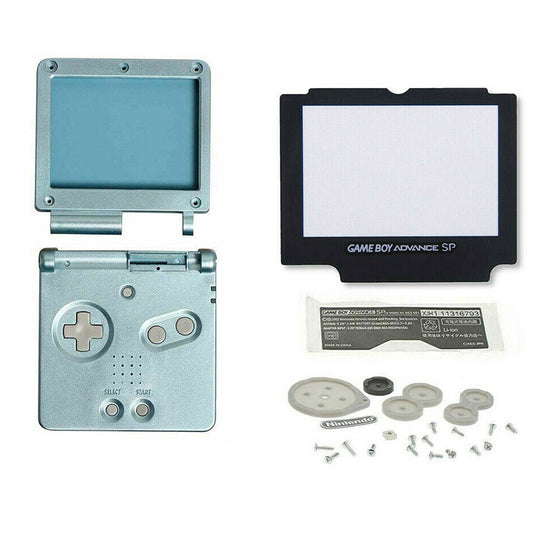for Gameboy Advance SP - Pearl Blue Replacement Full Housing Shell & Lens | FPC
