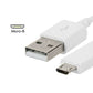 For Xbox One PS4 Controllers - 3m Long White Micro USB Charging Lead Cable