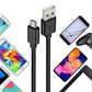 For Xbox One & 360 Controllers - Black 3m Long Micro USB Charging Cable Lead