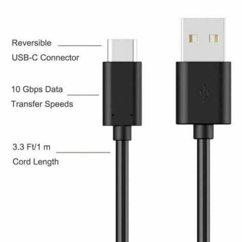 For iPad Air 4th - Black USB-C Data Sync Charging Cable Lead 3.1A | FPC