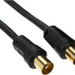 2m Black Coaxial TV Aerial Male-Male Cable Lead Gold Plated | FPC