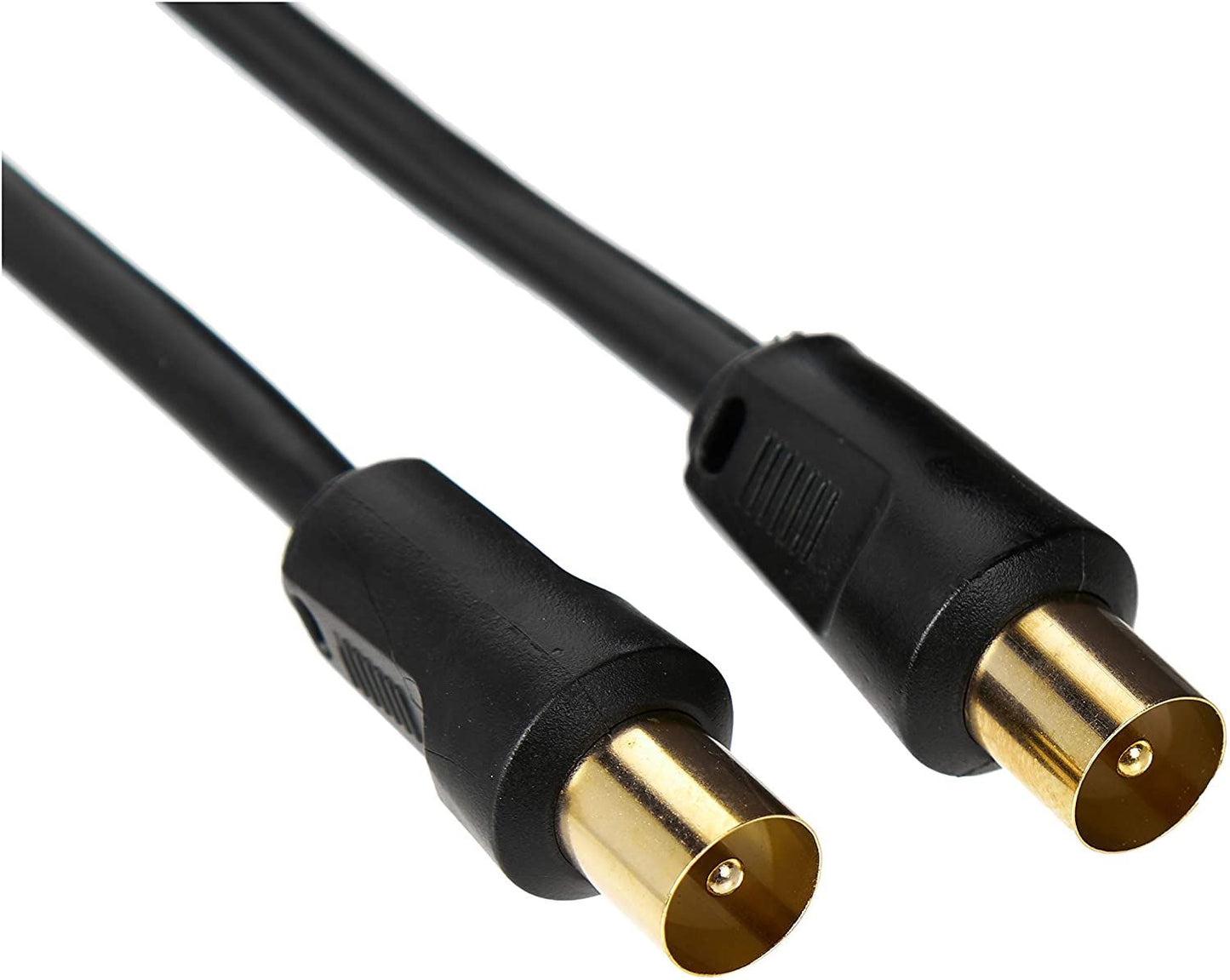 2m Black Coaxial TV Aerial Male-Male Cable Lead Gold Plated | FPC