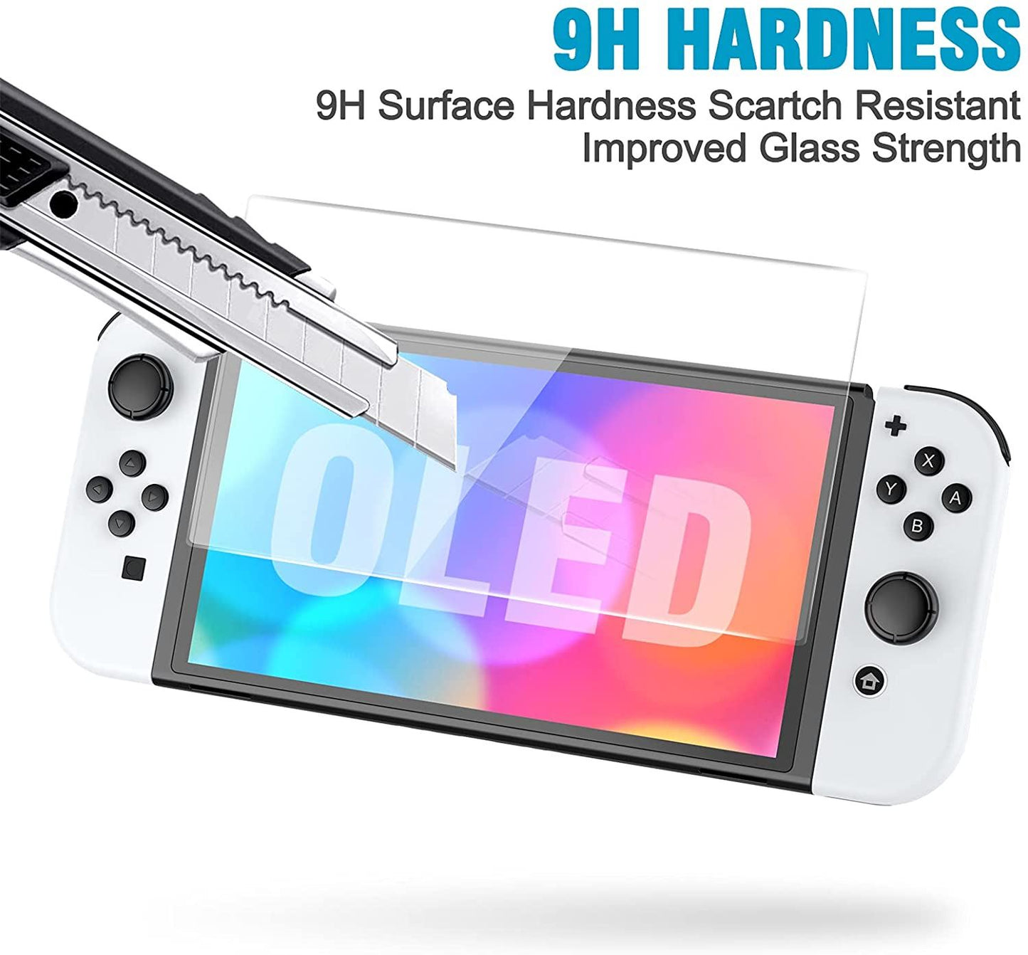 for Nintendo Switch OLED - 2x Premium Tempered 9H Glass Screen Protector Cover