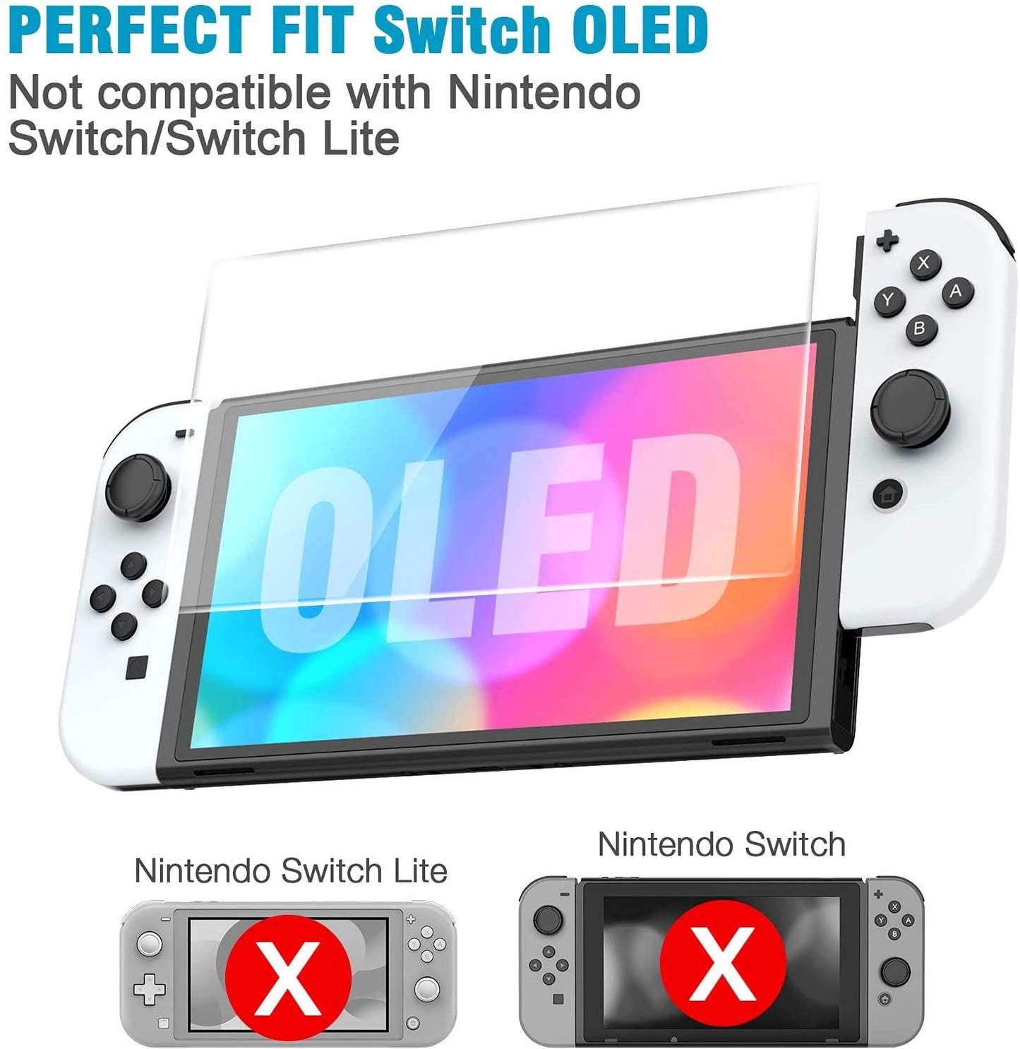 for Nintendo Switch OLED - 2x Premium Tempered 9H Glass Screen Protector Cover