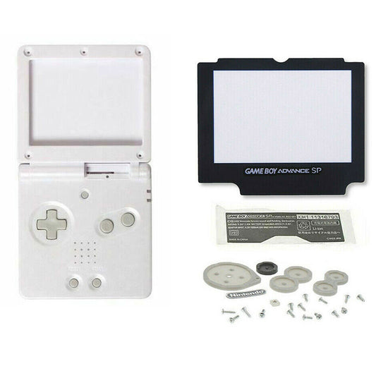 for Gameboy Advance SP - Pearl White Replacement Full Housing Shell & Lens | FPC