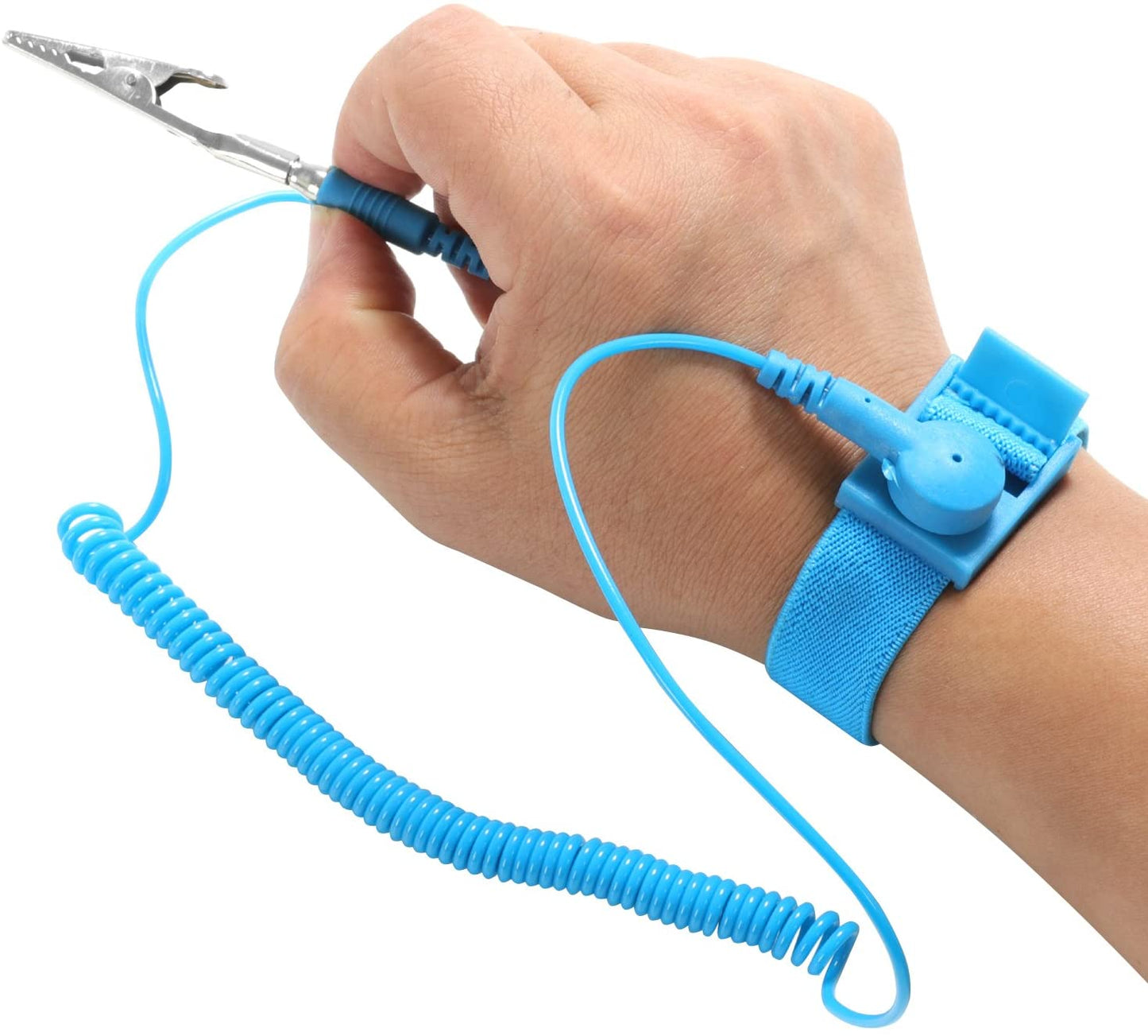 2x Blue Anti Static ESD Grounding Cord Adjustable Wrist Strap PC Phone Repairs