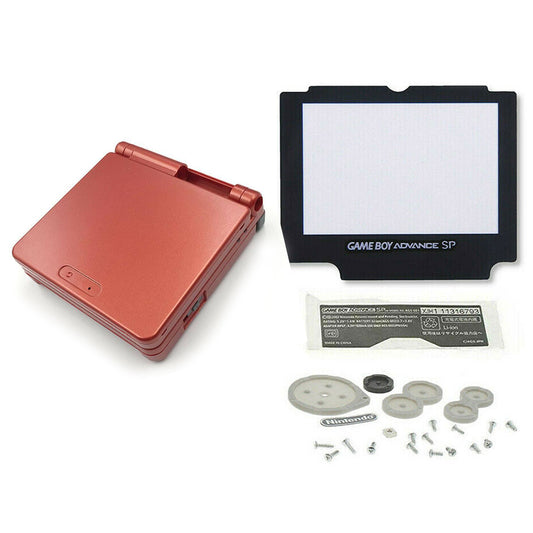 for Gameboy Advance SP - Red Replacement Full Housing Shell & Lens | FPC