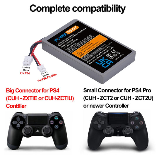 for PS4 | Pro | Slim Controller - LIP1522-2P Dual Use Replacement Battery
