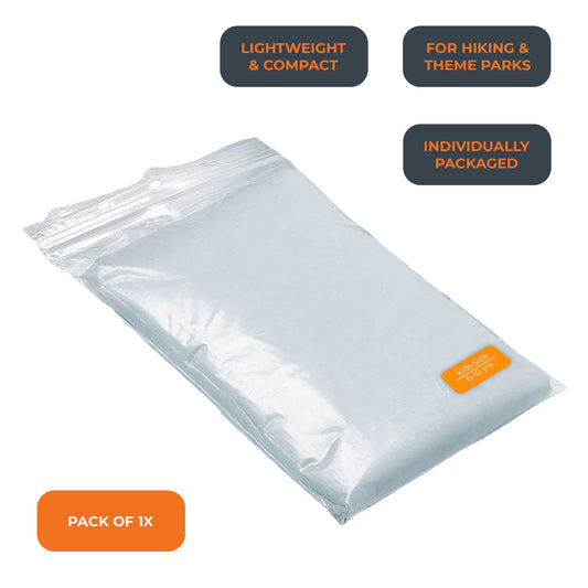 Kids Clear Disposable Waterproof Emergency Theme Park Rain Poncho Mac Coat | FPC