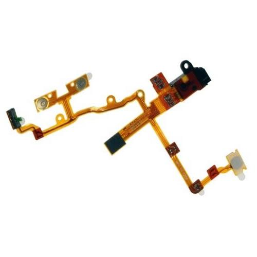 for iPhone 3GS / 3G - Black Power Volume Headphone Audio Jack Socket Flex Lead