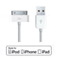 White Small 12v USB Car Charger & OLD TYPE 30 pin iPhone Sync Lead | FPC