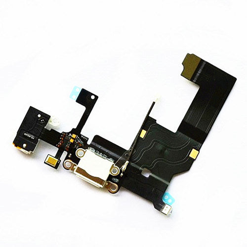 White USB Charging Dock Port Mic Earphone Jack Replacement for Apple iPhone 5