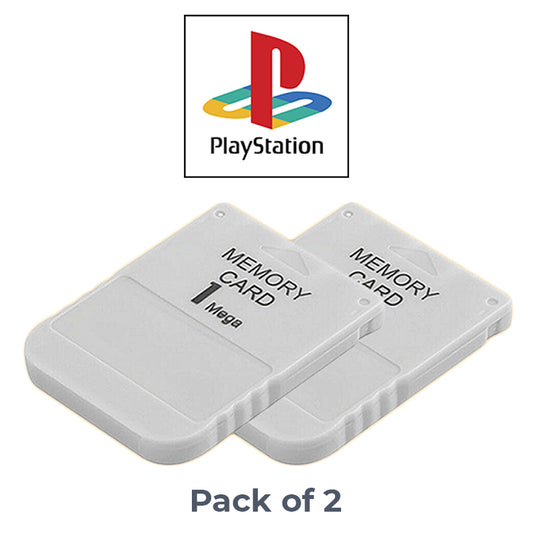 for Sony Playstation - 2x 1MB Memory Card Replacement 15 Save Blocks (PS1) | FPC