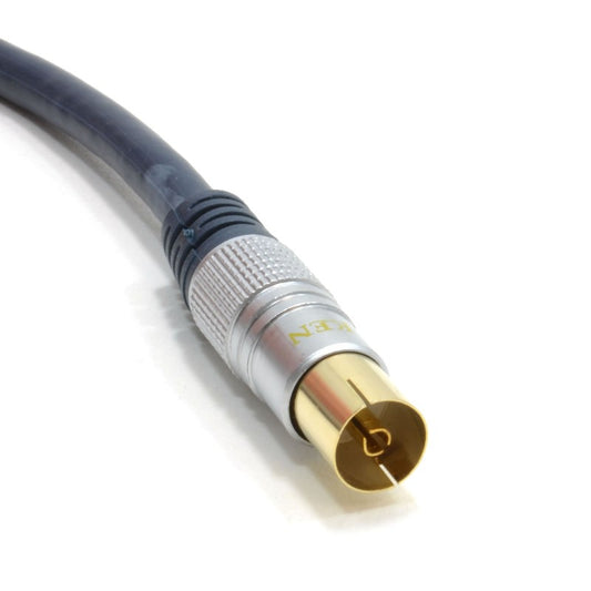 3m Silver Gold PRO High Quality TV Coaxial Aerial Male-Female Cable Lead | FPC