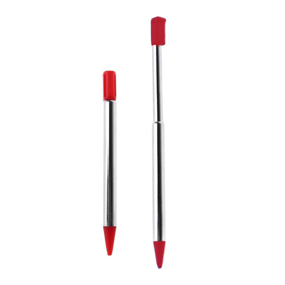 for Nintendo 3DS - 2 Red Metallic Retractable Extendable Stylus Pens | FPC