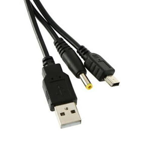 for PSP 1003 2003 3003 - Dual 2in1 USB Charger Power & Data Cable Lead | FPC
