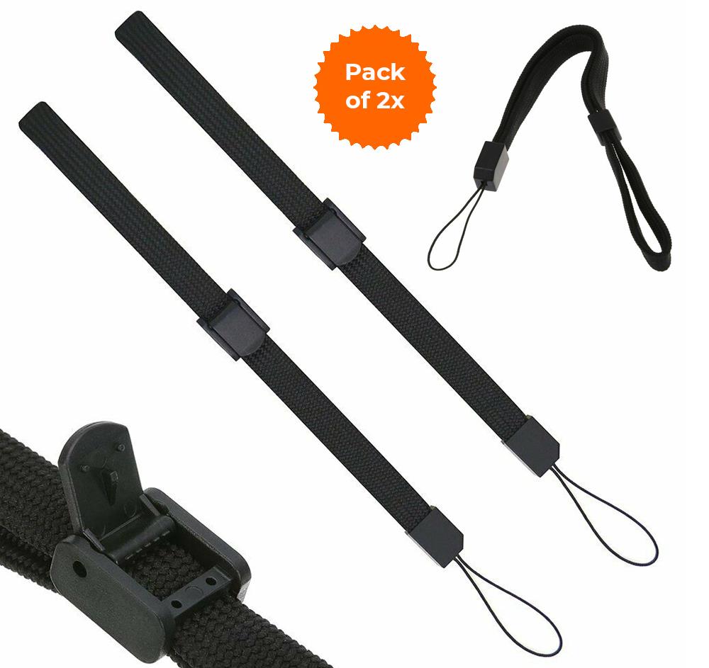 2x Black Adjustable Wrist Strap For Wii Remote Switch PS Vita PSP 3DS XL | FPC