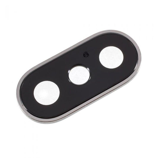 for iPhone X - Silver Replacement Sapphire Glass Camera Lens & Housing |FPC